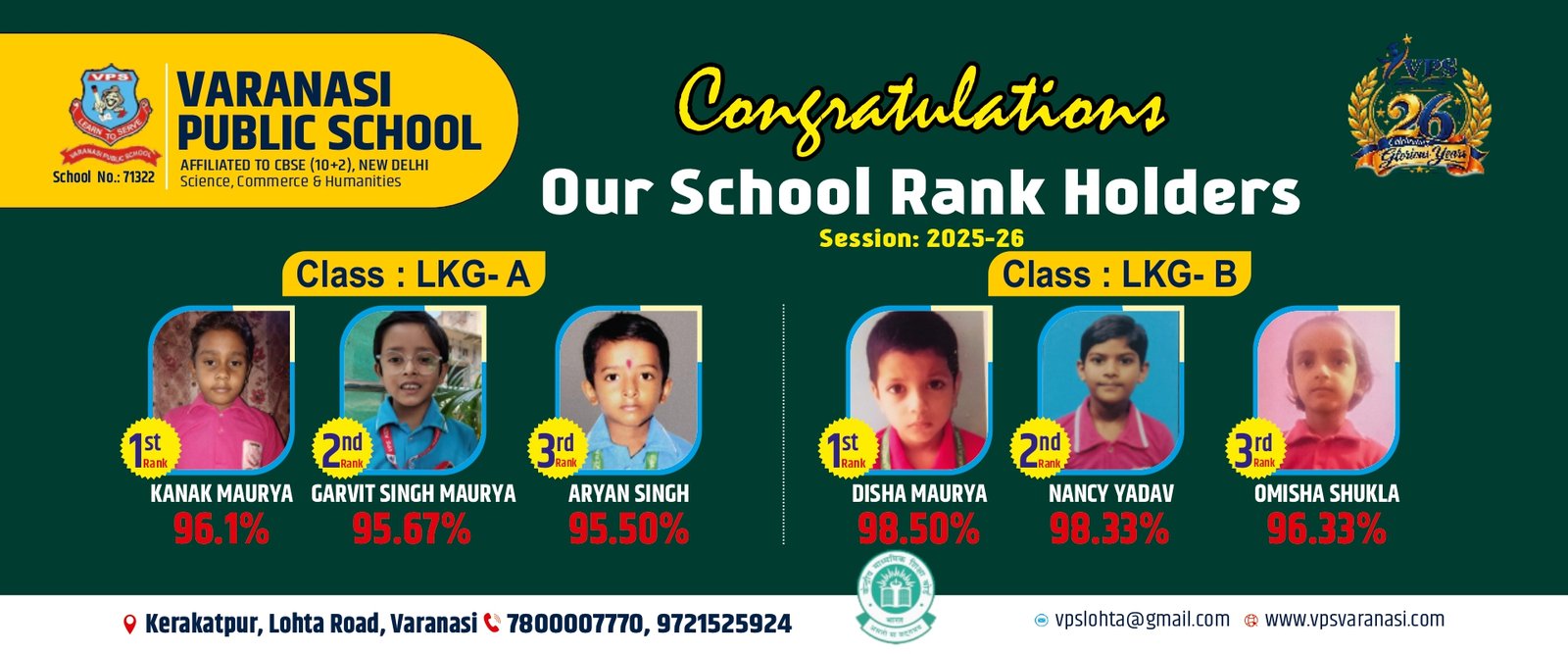 Session:2025-26 Rankers Result Banner 2
