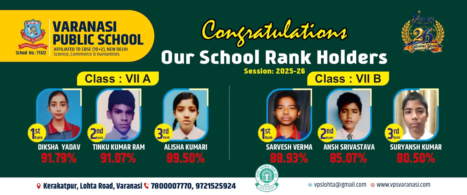 Session:2025-26 Rankers Result Banner 10